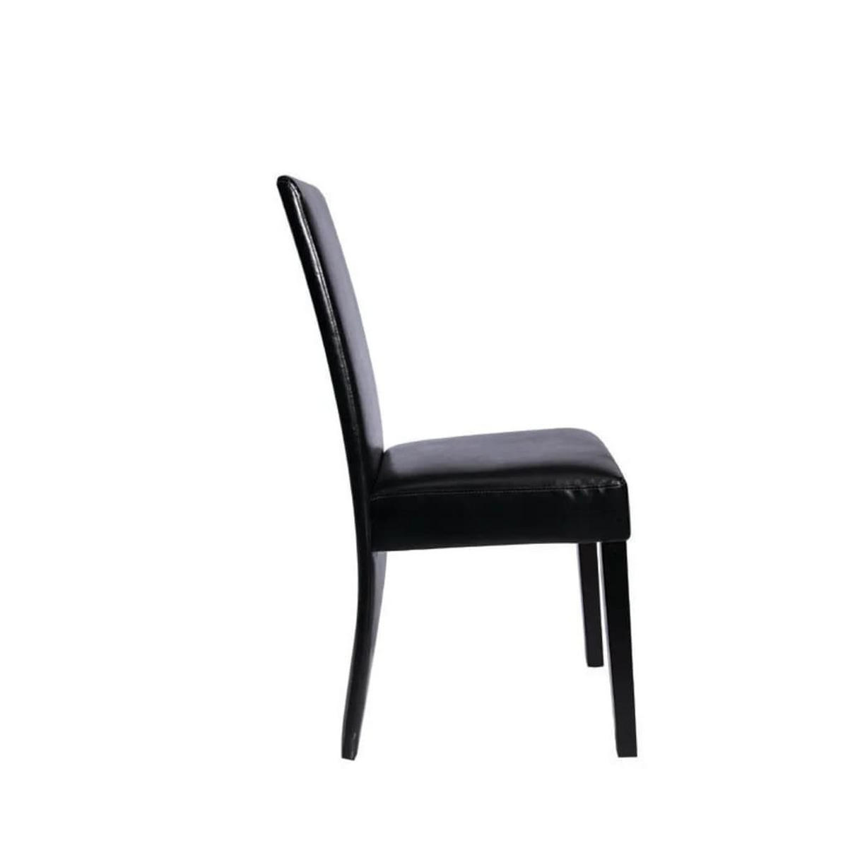 ESSZIMMERSTÜHLE 2 Stk. Schwarz Kunstleder 43*53*93cm - Schwarz, Leder (43/93/53cm) - ZMH