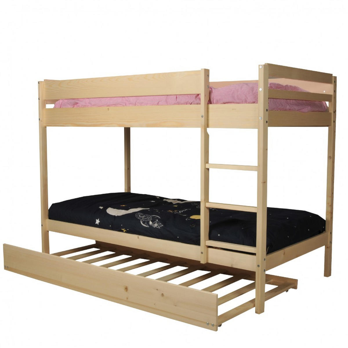 ETAGENBETT WALLY mit Schublade-Bett/ 3x 90x190 - Massivholz - Multicolor, Holz (90/190cm) - Weber Industries