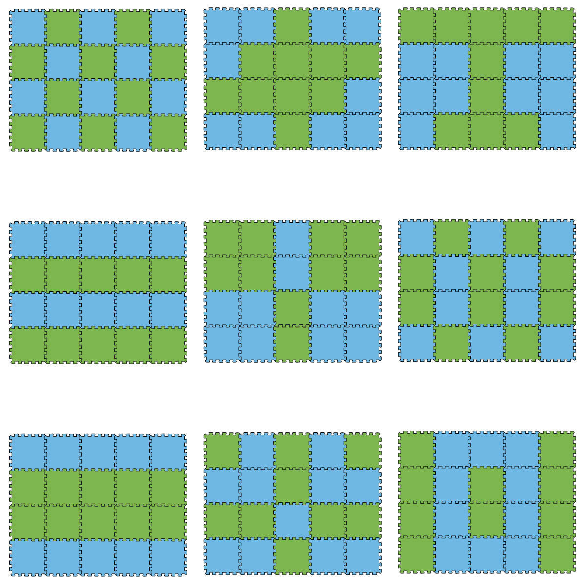 SPIELMATTE ab Null - 180/90/1 cm Puzzlematte Grün - Multicolor, Kunststoff (30/30cm) - Littletom