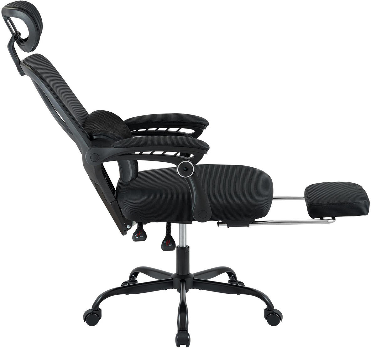 BÜROSTUHL Kador schwarz - Schwarz, Textil/Metall (64/127/60cm) - TPFLiving