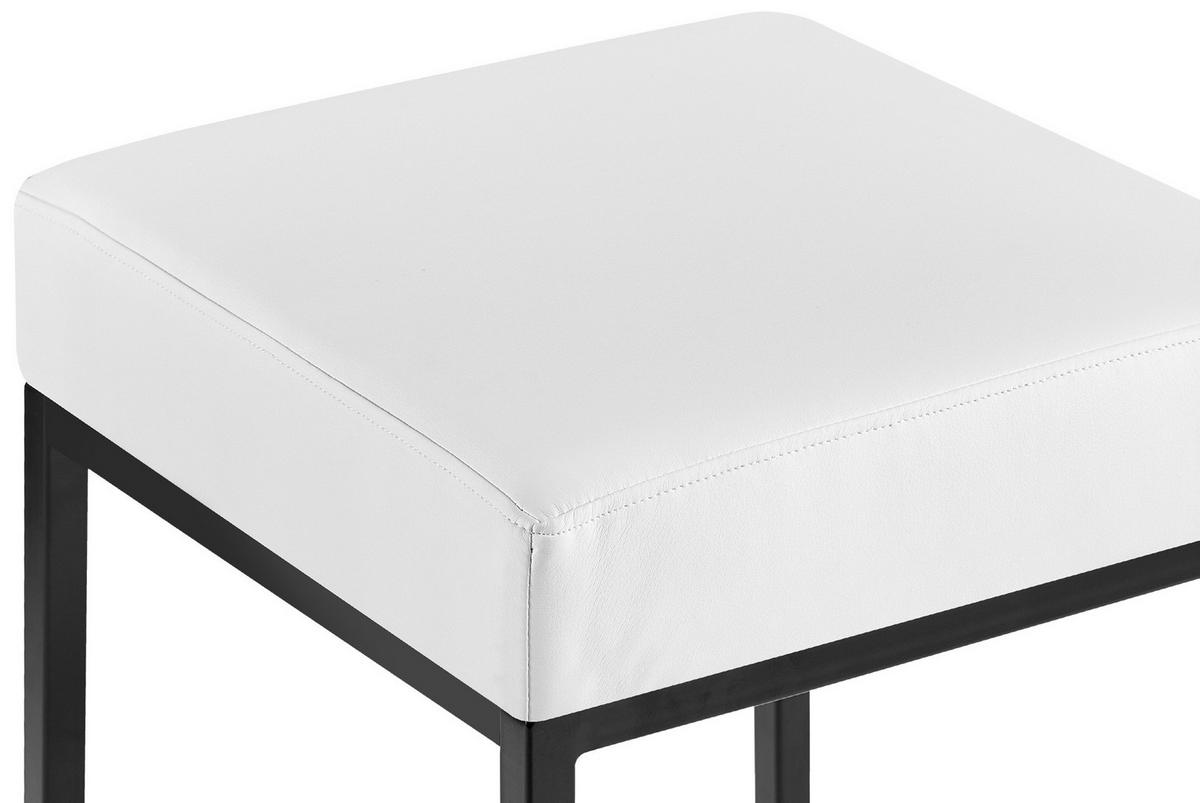 BARHOCKER Lederlook Weiß - Schwarz/Weiß, Textil/Metall (37/83/37cm) - CLP