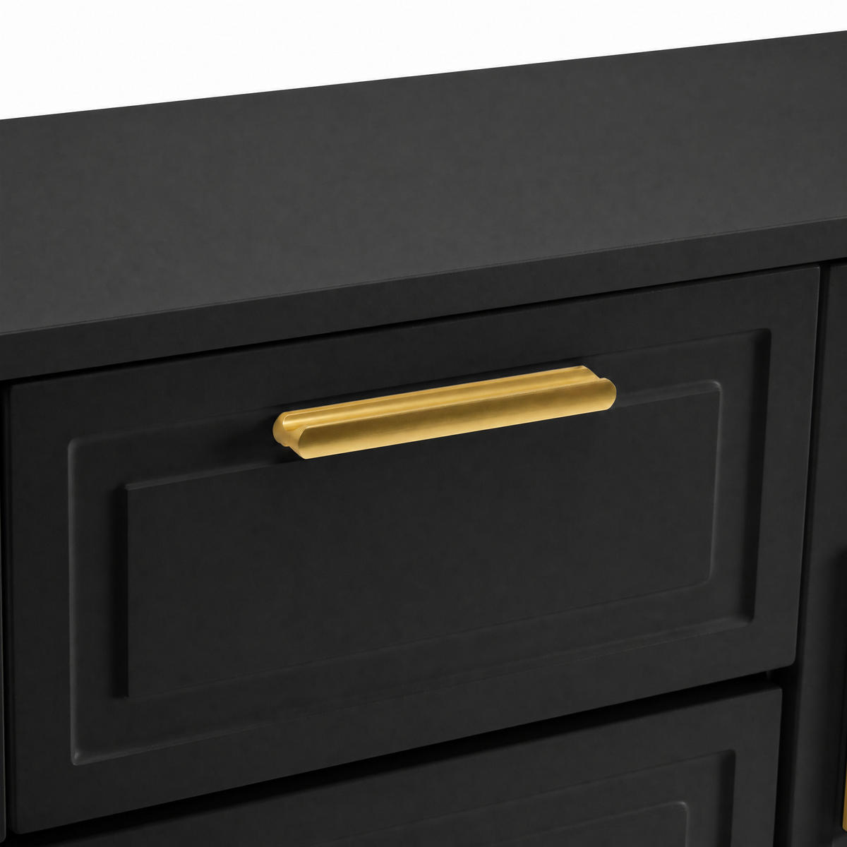 SCHUHSCHRANK 120cm Klappschrank 2 Türen Schubladen Schwarz - Schwarz, Holzwerkstoff (120/107/24cm) - FLIEKS