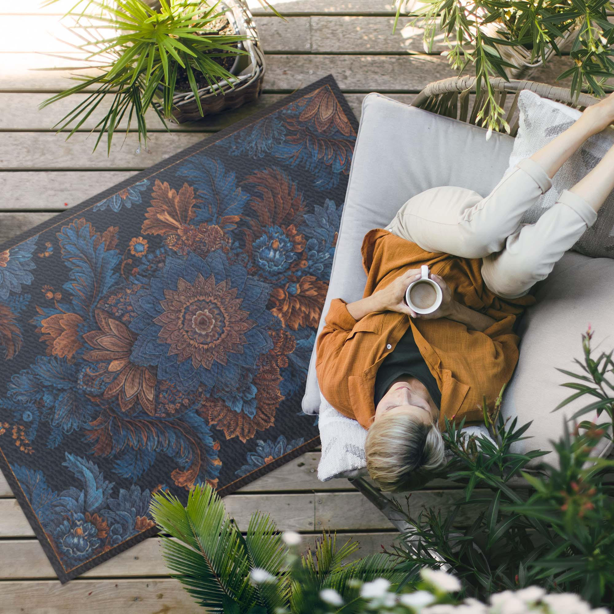 Thumbnail - Wallfluent Teppich, Türkis, Kunststoff, 100x150 cm, Teppiche & Böden, Teppiche, Moderne Teppiche