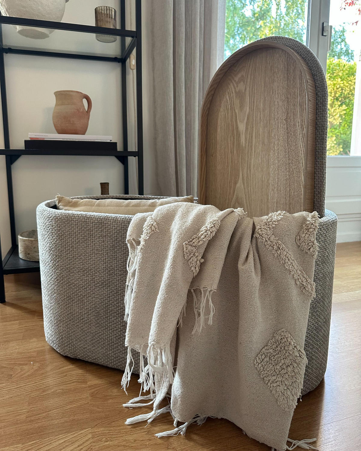 BANCĂ gri Artas - gri, material textil (79/45/38cm) - Beliani