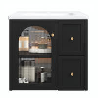WASCHTISCHUNTERSCHRANK Schwarz 60,5/47,5/57 cm - Schwarz, Holz (60.5/57/47.5cm) - PANGIVO