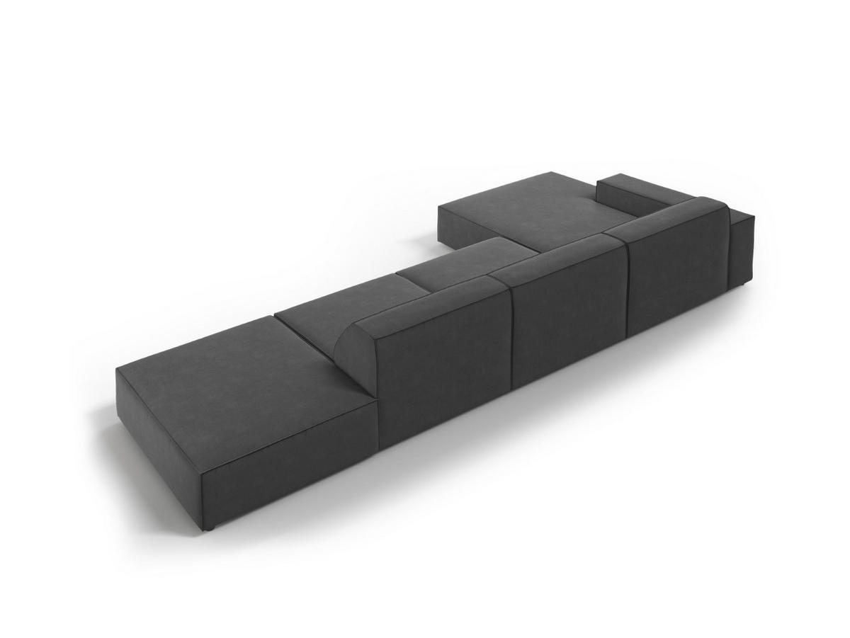 ECKSOFA links Jodie aus Samt grau 5 Sitzplätze - Grau, Textil (166/341cm) - Micadoni