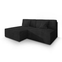 ROHOVÁ SEDAČKA FIORO černá - šedá/černá, dřevo/textil (204/148cm) - MASSENO