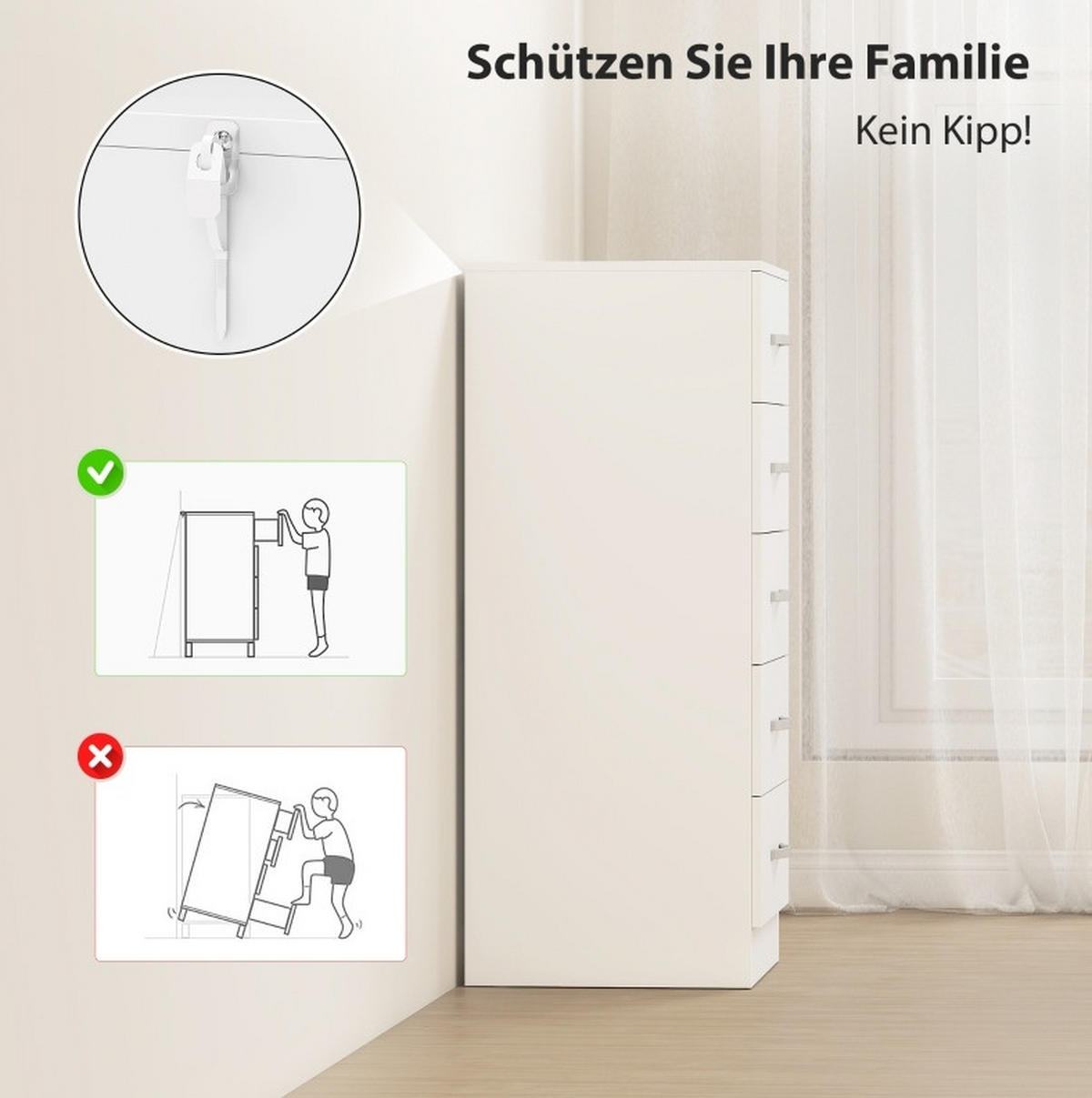 KOMMODE 40/35/85 cm aus Holzwerkstoff mit 5 Schubladen Weiß - Weiß, Holz (40/85/35cm) - Modenvie