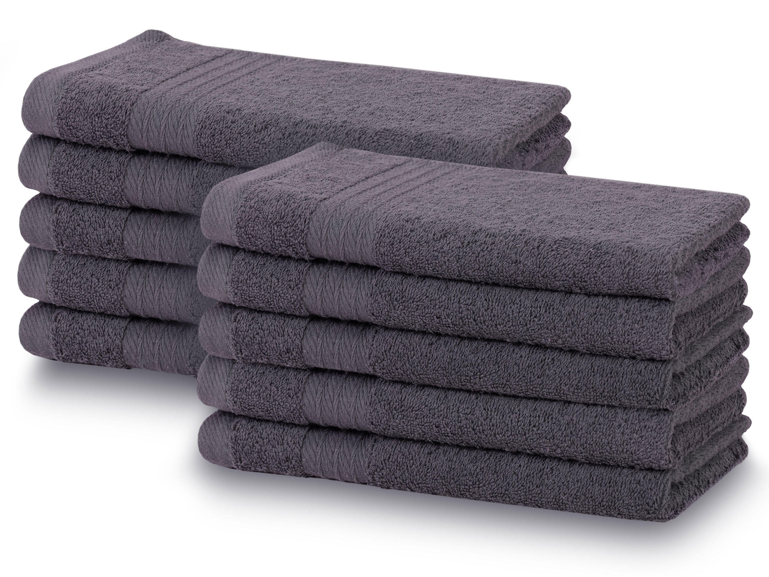 GÄSTETÜCHER, 10er-Set, 30x50 cm, 100% Baumwolle, Grau - Anthrazit, Textil (30/50cm) - Zollner