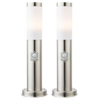 WEGELEUCHTE Edelstahl Anthrazit 2er Set - Anthrazit, Metall (12.7/12.7/45cm)