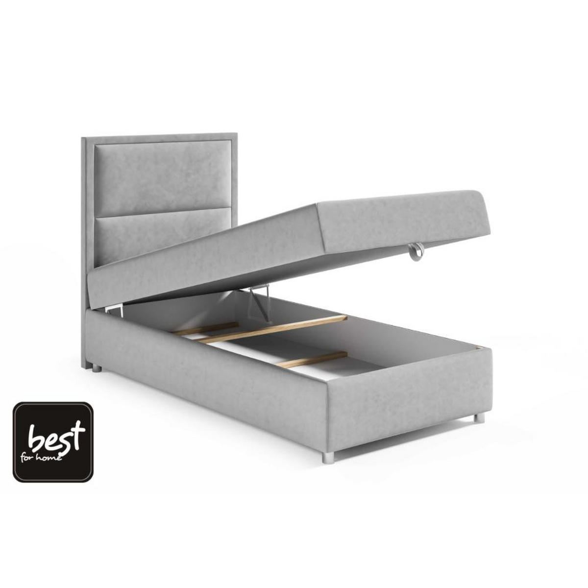 BOXBETT mit Bettkasten Trinity K11-SINGLE Bonellfederkern inkl. Topper - Grün, Holz/Holzwerkstoff (70/200cm) - Best For Home