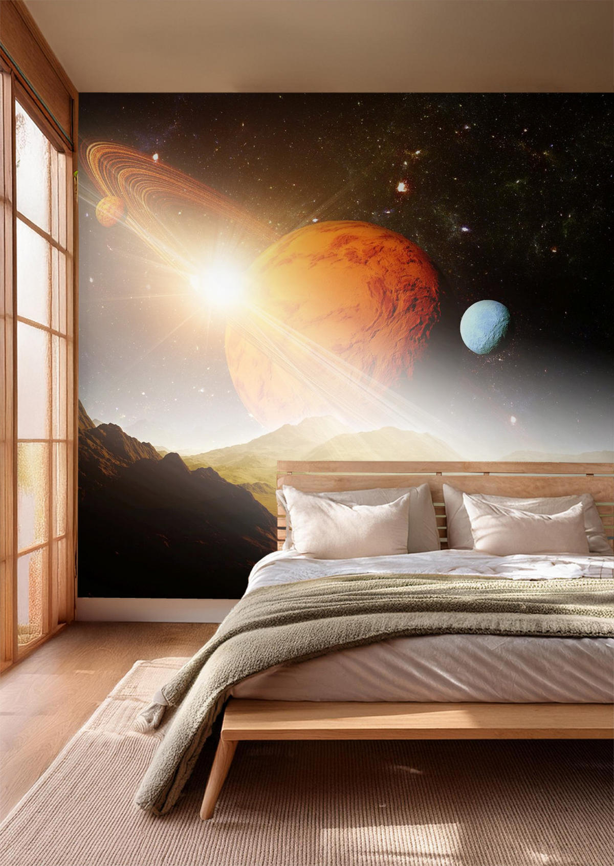 FOTOTAPETE Weltraum 375 x 270 cm - Orange, Papier (375/270cm) - Sanders & Sanders