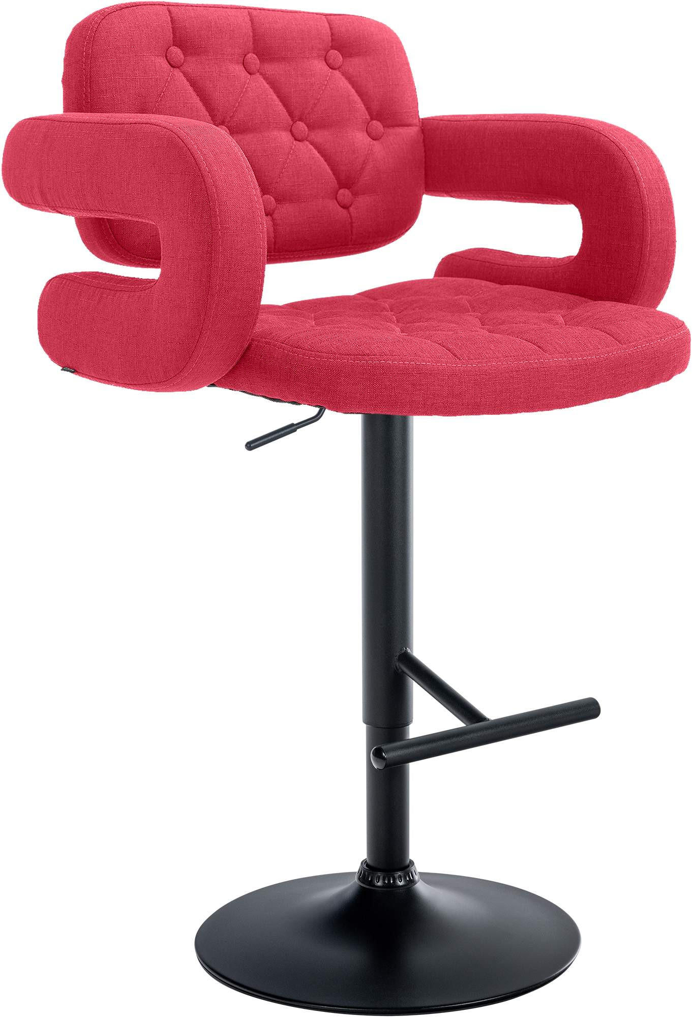 BARHOCKER Stoff rot - Rot/Schwarz, Textil/Metall (62/103/55cm) - CLP