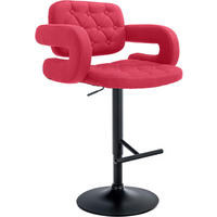 BARHOCKER Stoff rot - Rot/Schwarz, Textil/Metall (62/103/55cm) - CLP