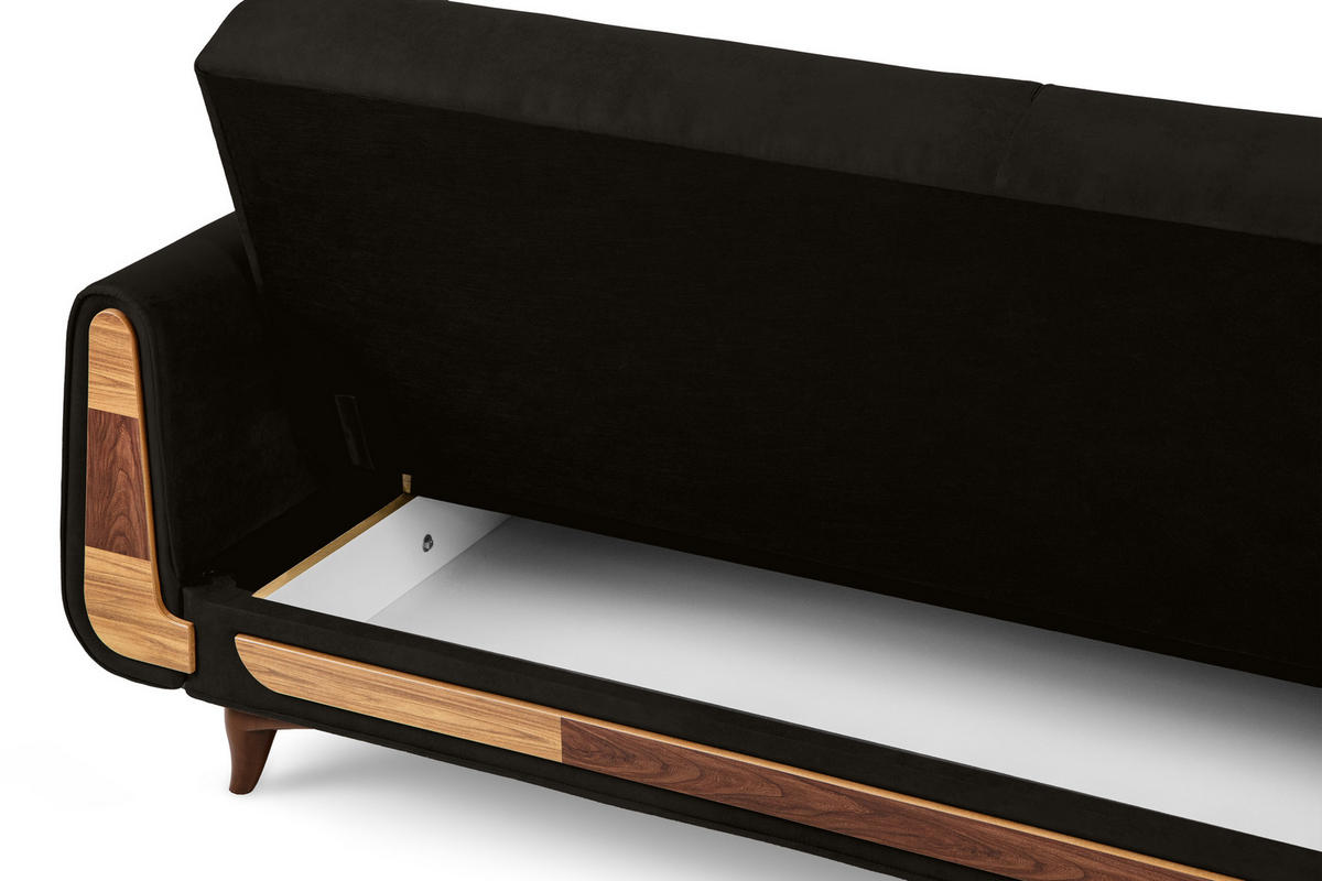 3-SITZER-SCHLAFSOFA GUSTAVO II mit Armlehnen, Anthrazit - Anthrazit, Holz/Holzwerkstoff (230/98/98cm) - KONSIMO®