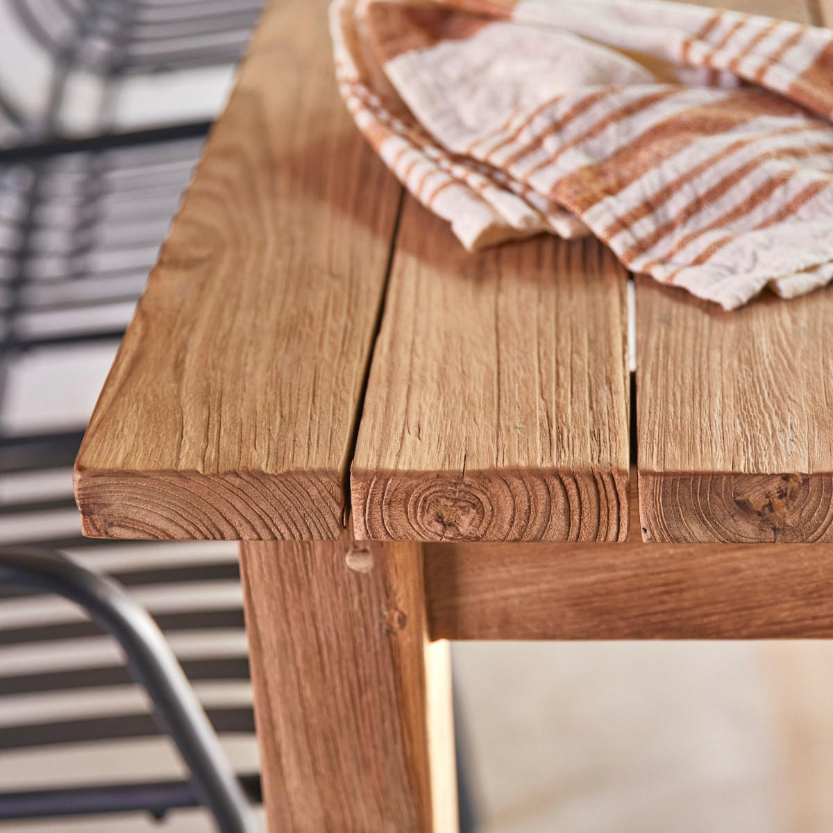 GARTENTISCH Teresa Natur aus Teak - Naturfarben, Holz (90/200/76cm) - Tikamoon