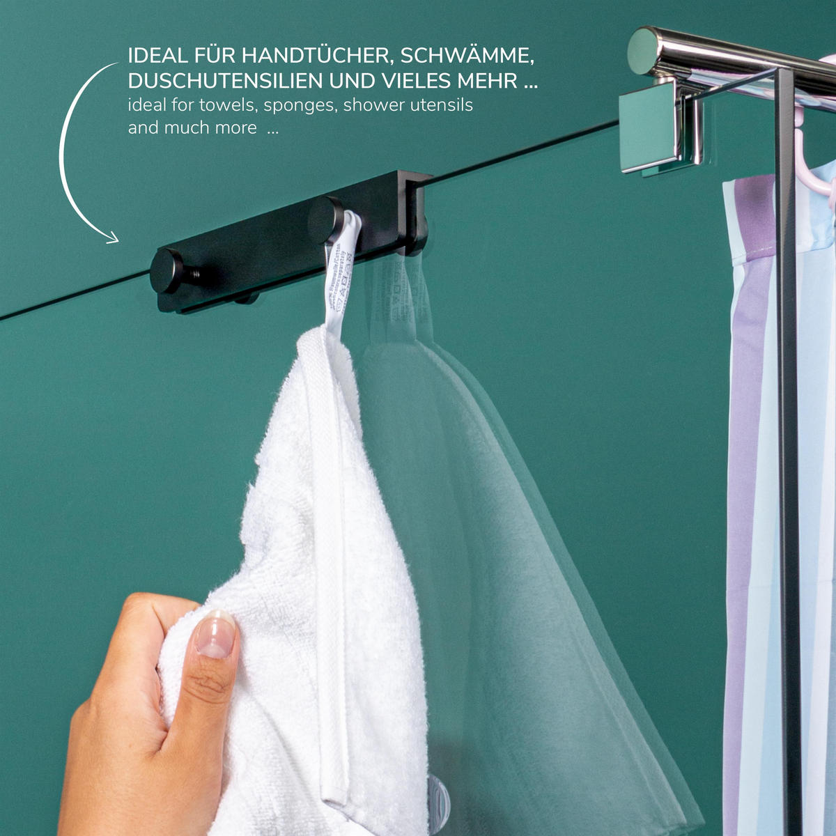 HAKENLEISTE, schwarz - Schwarz, Metall (5/3/18cm) - bremermann