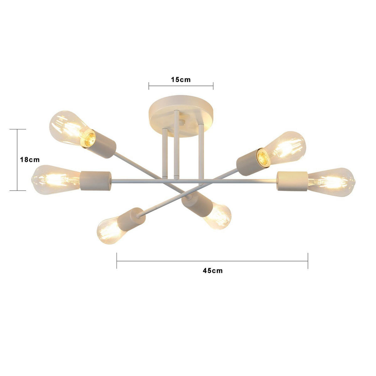 LED-DECKENLEUCHTE Johannes 45/40/20 cm - Weiß, Metall (45/40/20cm) - Nettlife