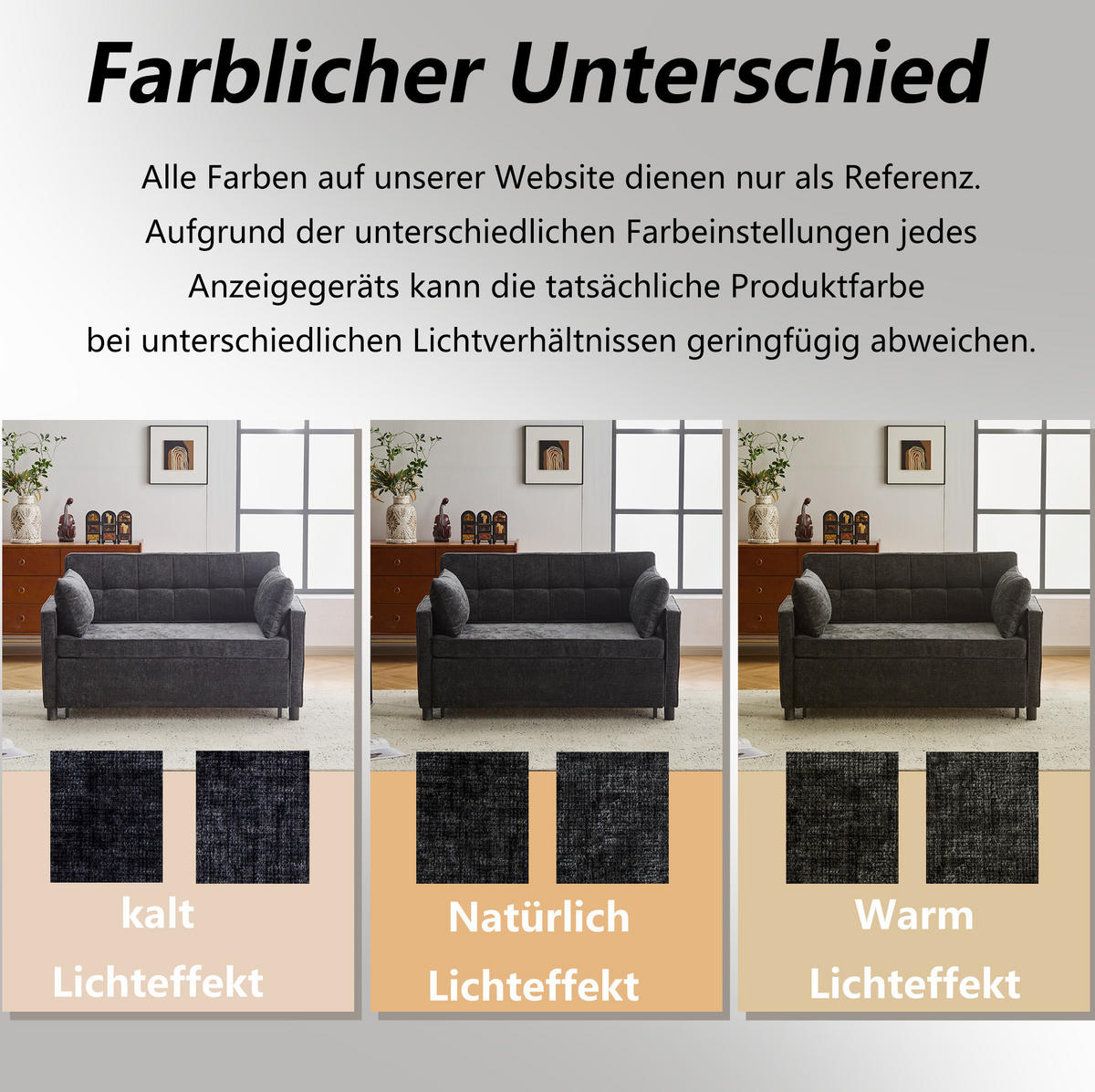 SCHLAFSOFA Chenille mit Ausziehfunktion und 2 Kissen Antikschwarz 142/79/85 cm - Schwarz, Textil (79/85/142cm) - Redom