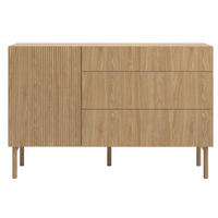 KOMODA Nolie dekor duba s 3 zásuvkami 140 cm - farba duba, drevo/kompozitné drevo (140/90.6/38cm) - Selsey