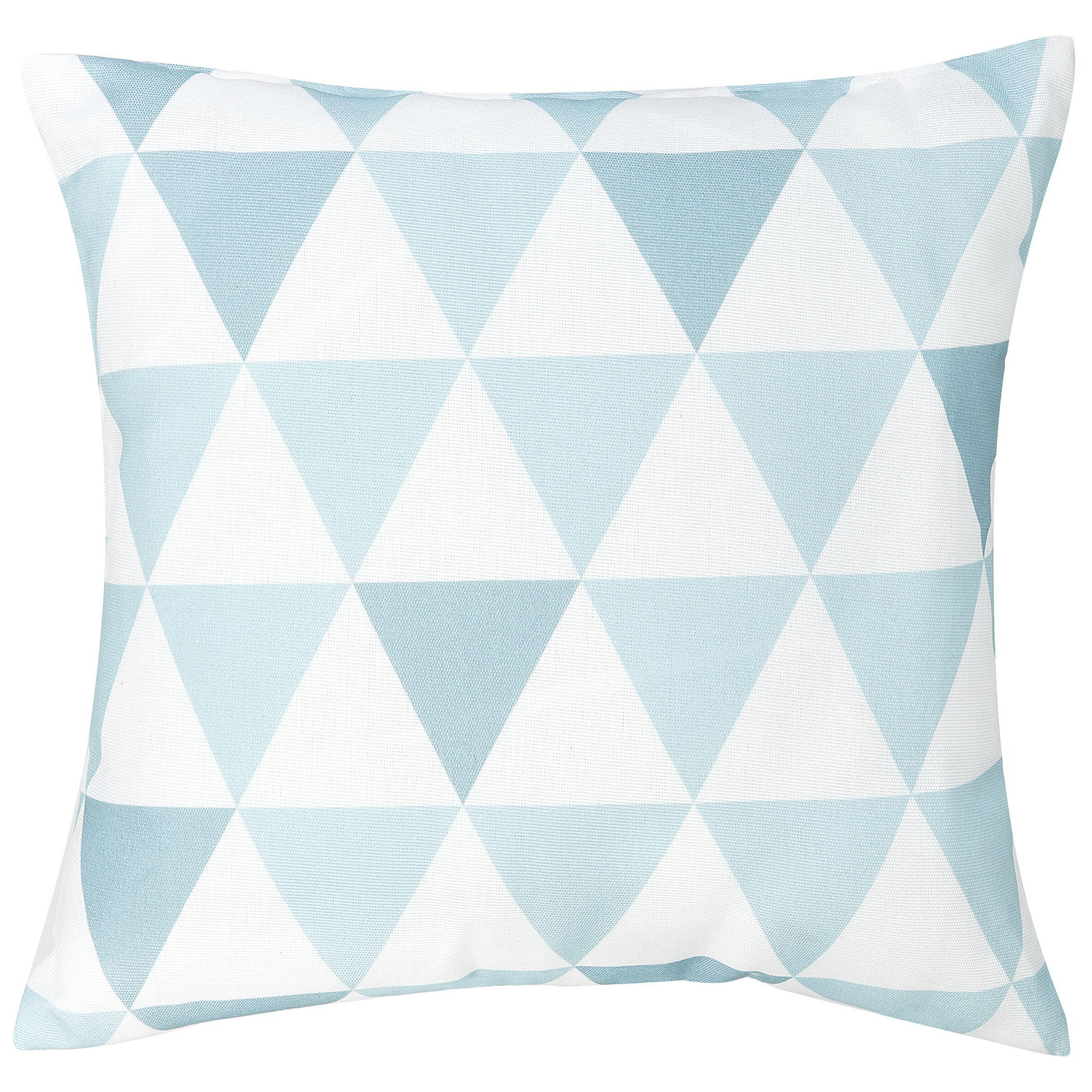 GARTENKISSEN 2er-Set Dreiecke blau/weiß 40/40 cm Trifos - Hellblau, Textil (40/40cm) - Beliani