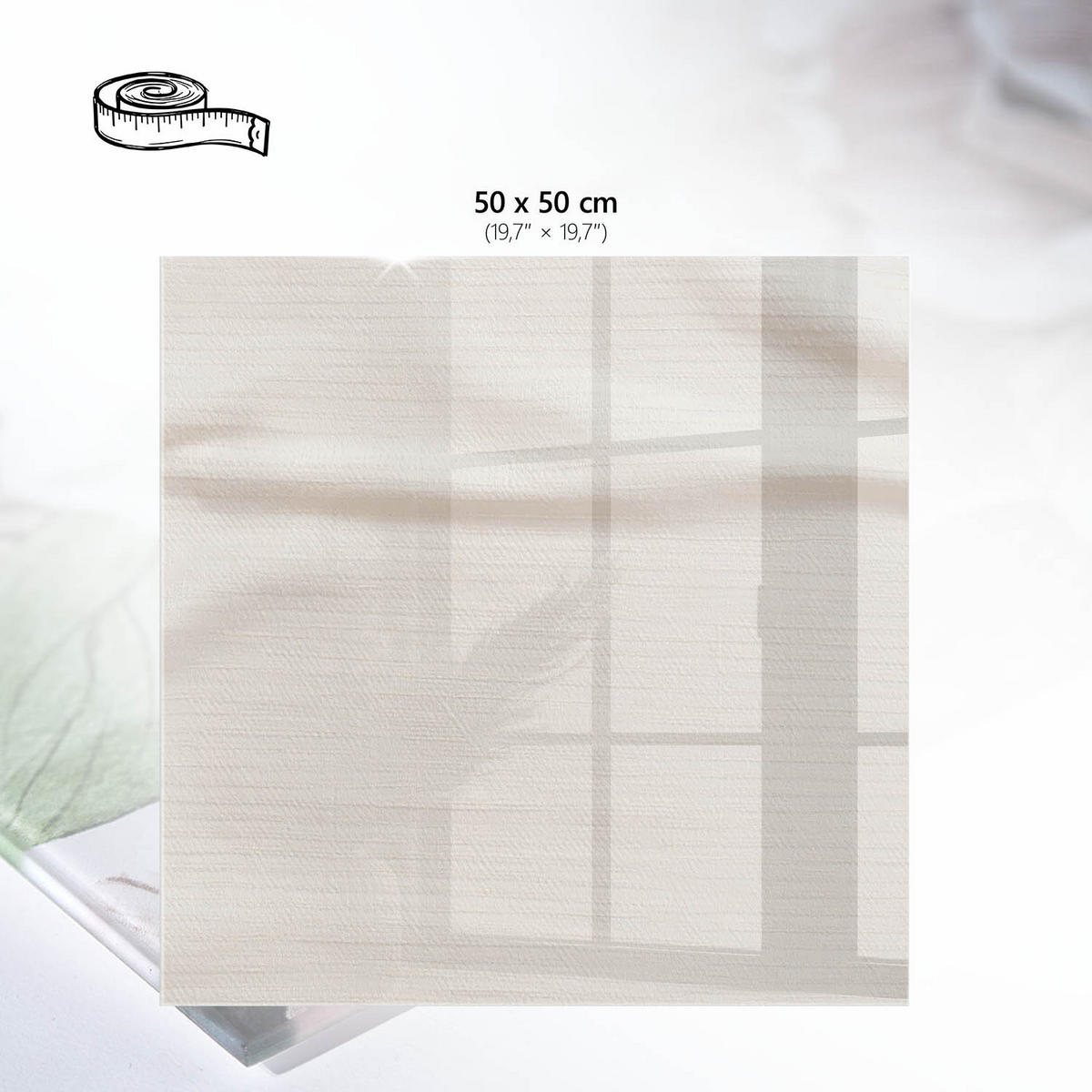 TISCHPLATTE 50x50 cm – Cremige Eleganz - Weiß, Glas (50/50/0.4cm) - Wallfluent