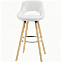 BARHOCKER mit Rückenlehne 68 cm Kunstleder Weiß - Weiß, Holz (40/70/43cm) - Meubliv