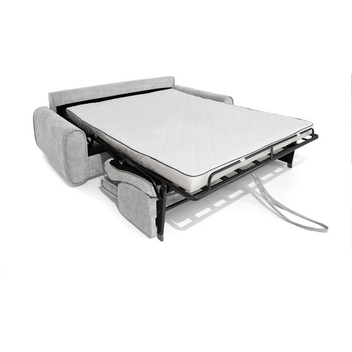 SCHLAFSOFA Pavarti mit italienischem Gestell, 160x195, Hellgrau - Hellgrau/Schwarz, Holzwerkstoff/Textil (214/88/100cm) - Beautysofa