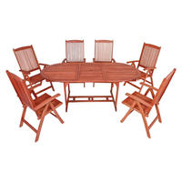 GARTEN-SITZGRUPPE Reims 7-teilig Gartenmöbel-Set - Braun, Holz - DELUKE