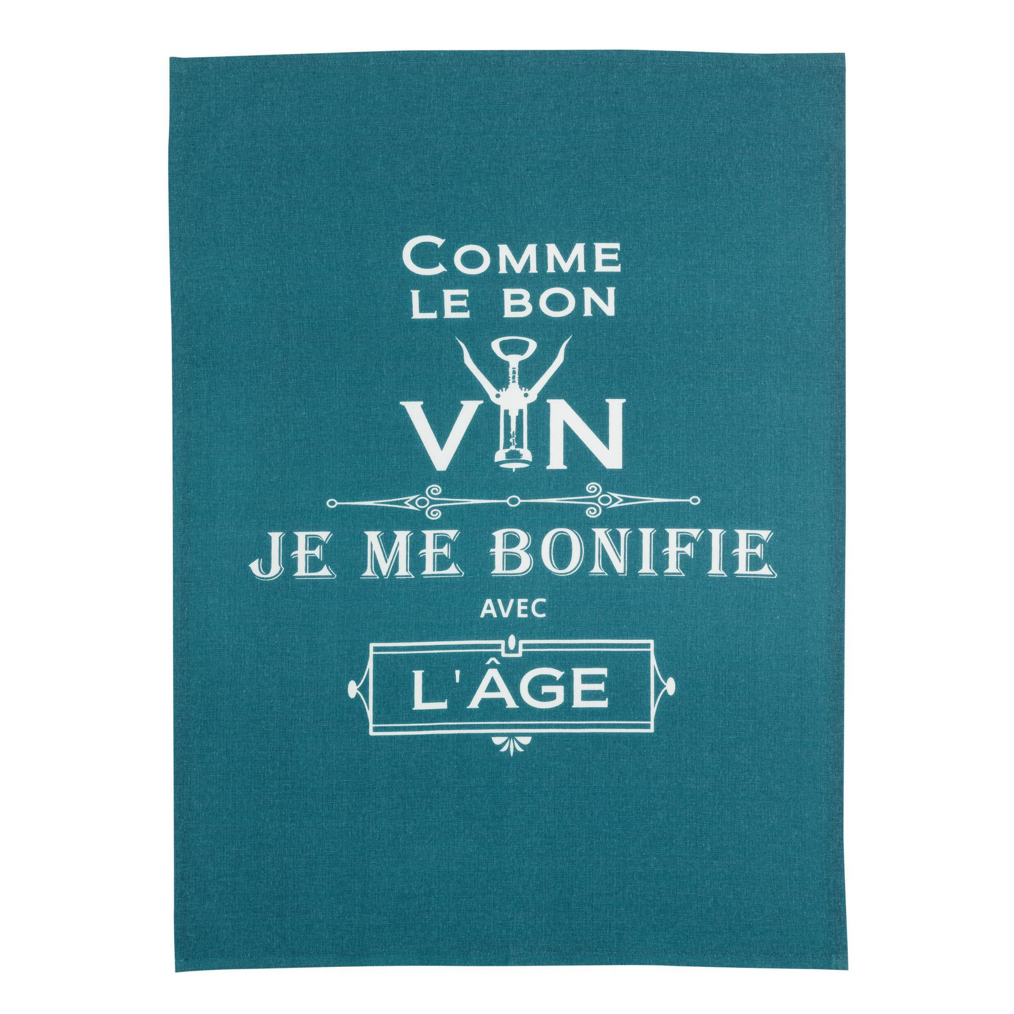 GESCHIRRTUCH Message Comme le bon vin pfau 50 x 70 cm - Blau, Textil (70/50cm) - Winkler