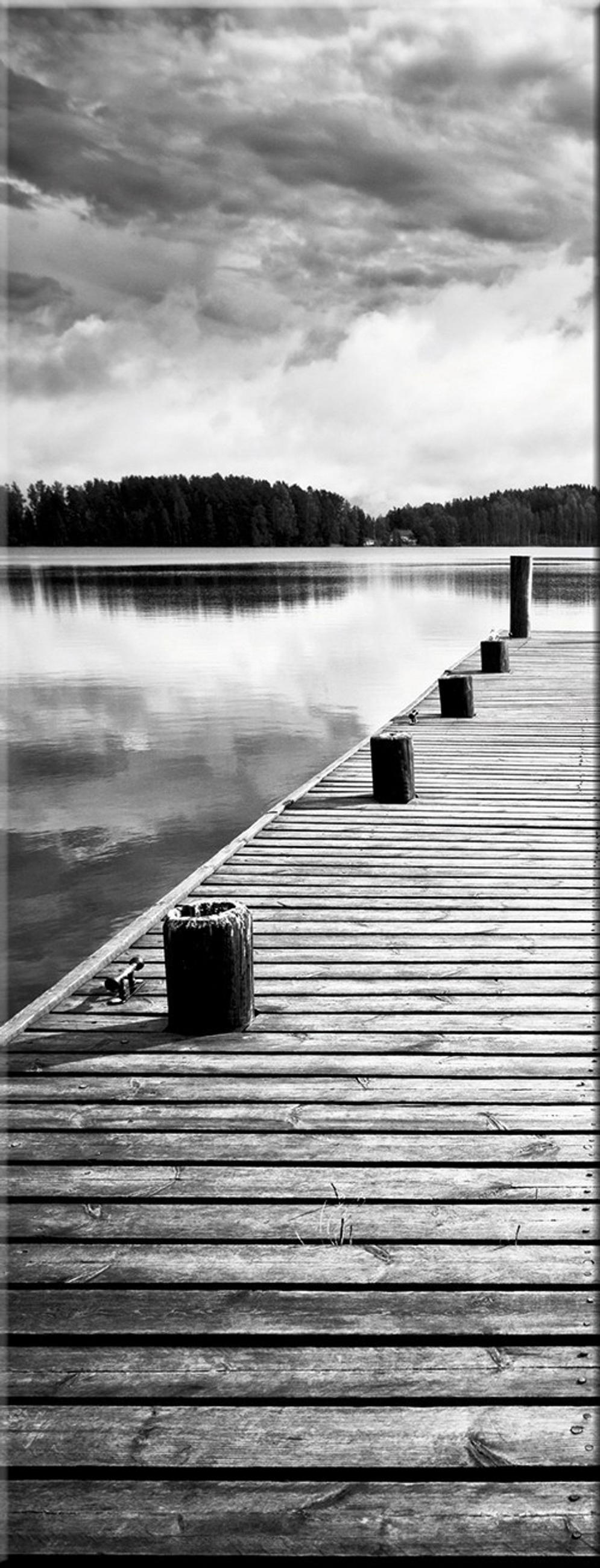 GLASBILD 30x80 cm Steg - Weiß, Glas (30/80cm) - artissimo