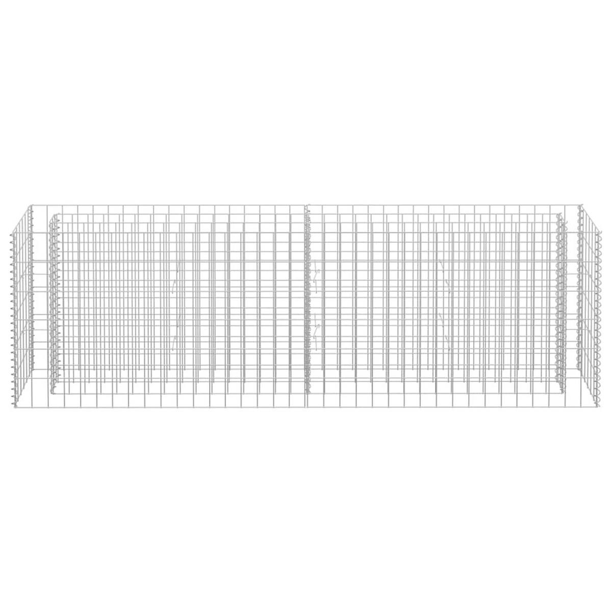 GABIONEN-HOCHBEET Verzinkter Stahl 180×30×60 cm - Silberfarben, Metall (180/60/30cm) - furnicato