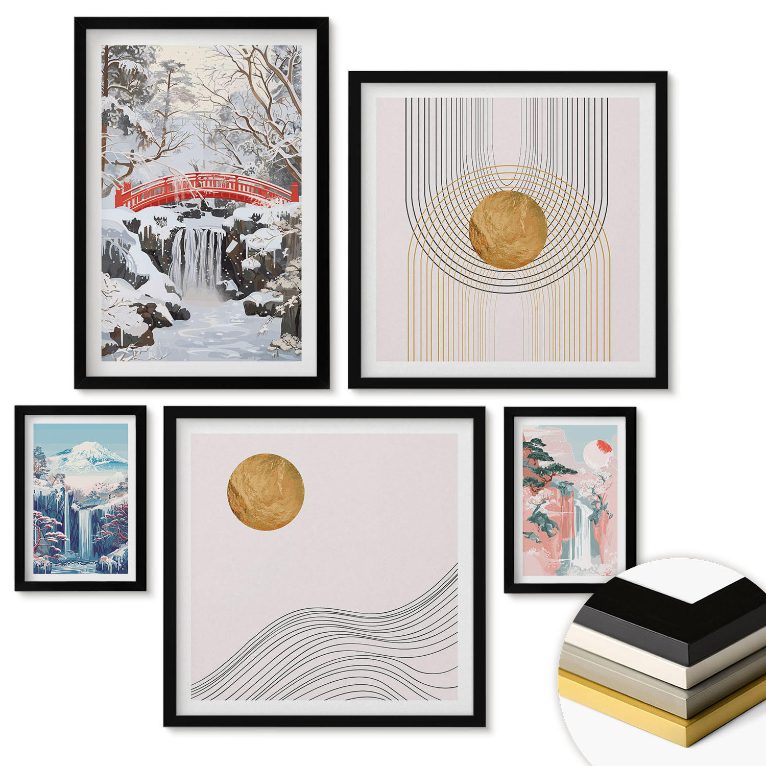 ArtPrintCave Wandbilder Schwarz 40x60 cm