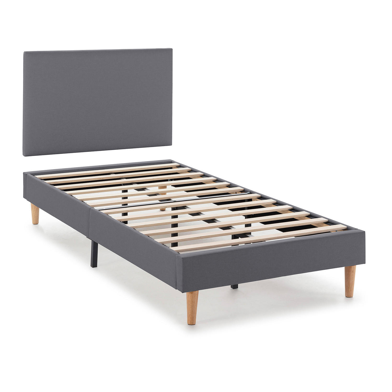 POLSTERBETT + kopfteil 90x190 cm Aura, Dunkelgrau - Dunkelgrau, Textil (190/90/90cm) - VS Venta-stock