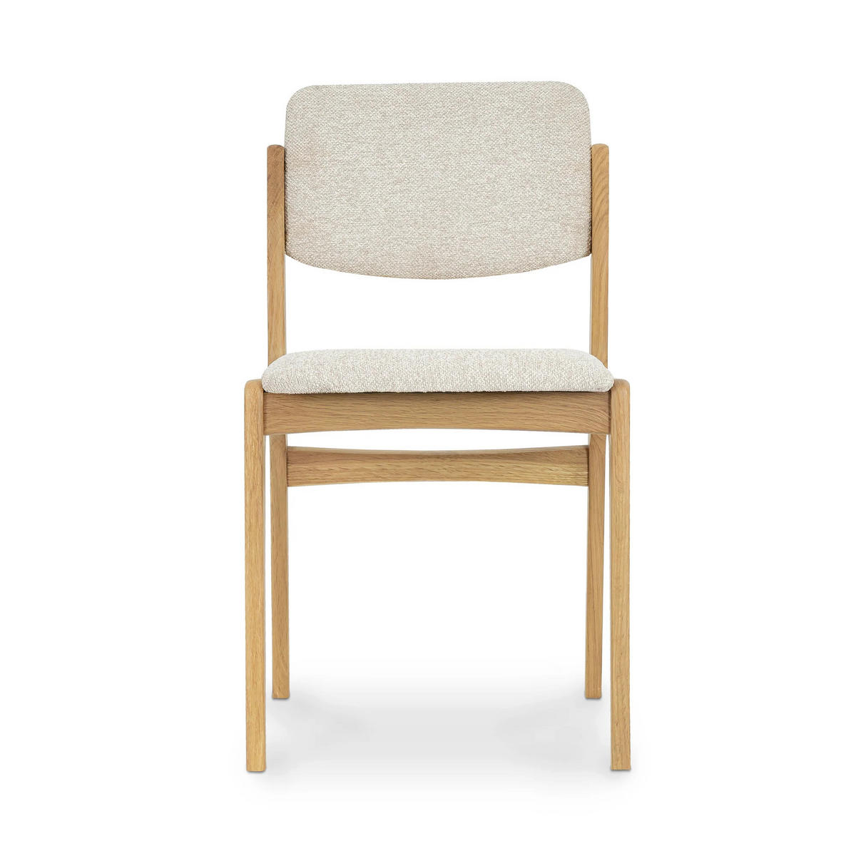 ESSZIMMERSTUHL Oslo 2er Set, Natur Eiche + beiger Stoff - Beige, Holz (52/83/45cm) - WOODEK