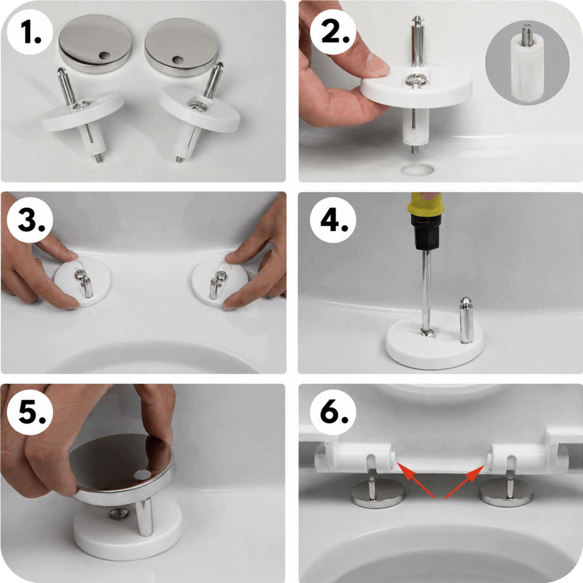 TOILETTENDECKEL mit Absenkautomatik - Weiß, Kunststoff (44.5/5/46.5cm) - KRUMAD
