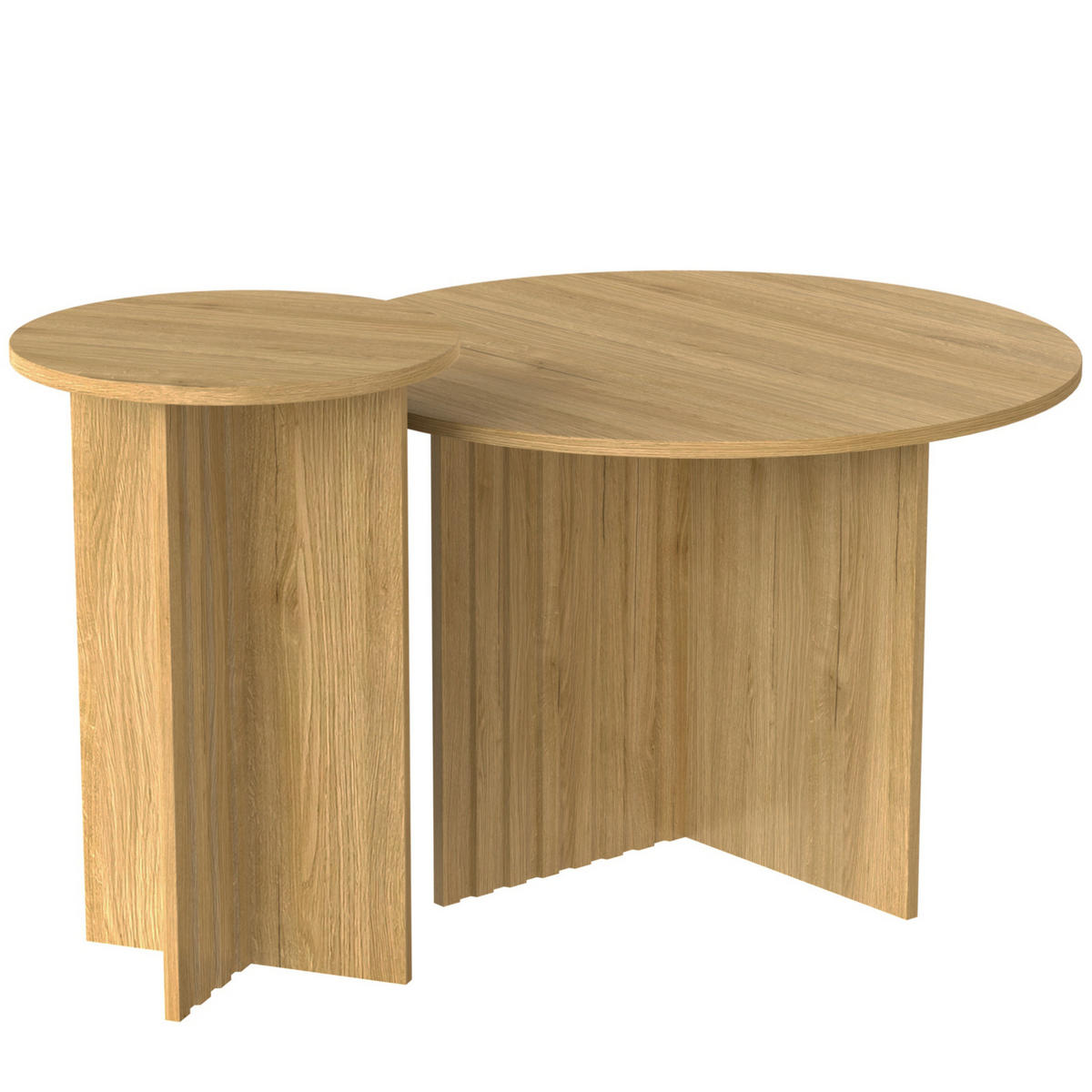 COUCHTISCH-SET 2-teilig 76/40 cm in Holzoptik, platzsparendes Nestdesign - Naturfarben, Holzwerkstoff (76/76/50cm) - Flora Grace