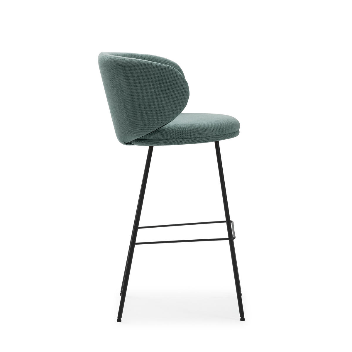BARHOCKER (Set aus 2) aus Stoff mit schwarzen Metallbeinen - rush 56/53/65 cm - Grün, Textil (53/65/56cm) - Drawer