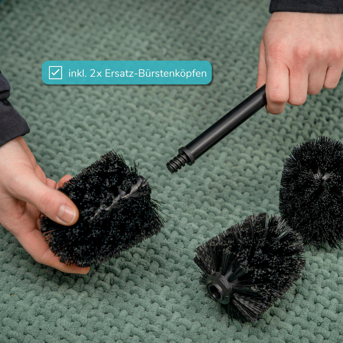 STAND-WC-GARNITUR, schwarz - Schwarz, Metall (18/57/23cm) - eluno