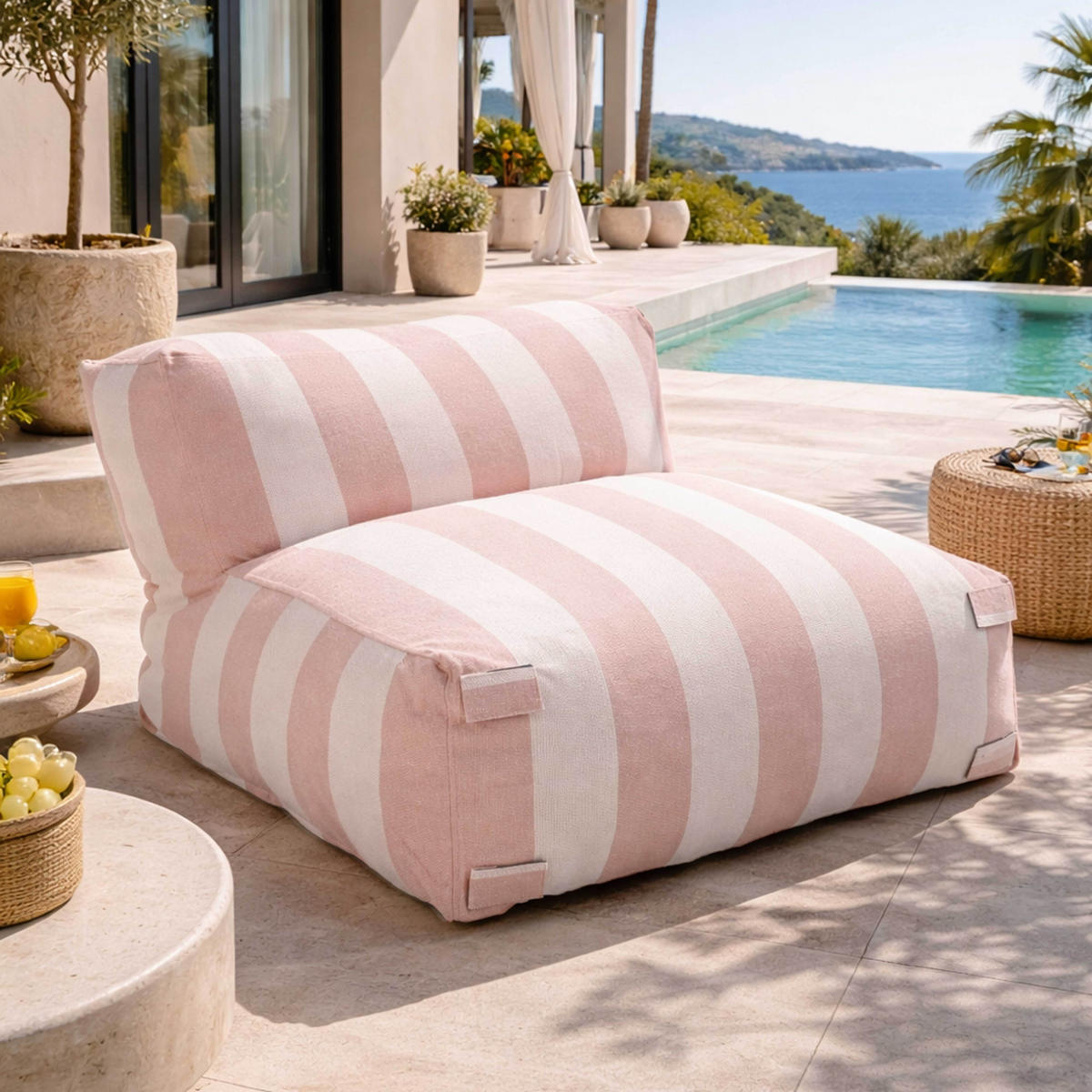 GARTENSESSEL, Puderrosa - Pink, Textil (85/65/85cm) - Oviala