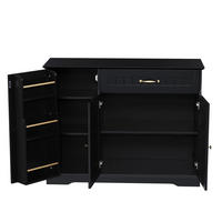 SIDEBOARD mit 3 Türen und einer Schublade, Schwarz - Schwarz, Holzwerkstoff (107/83.4/40cm)