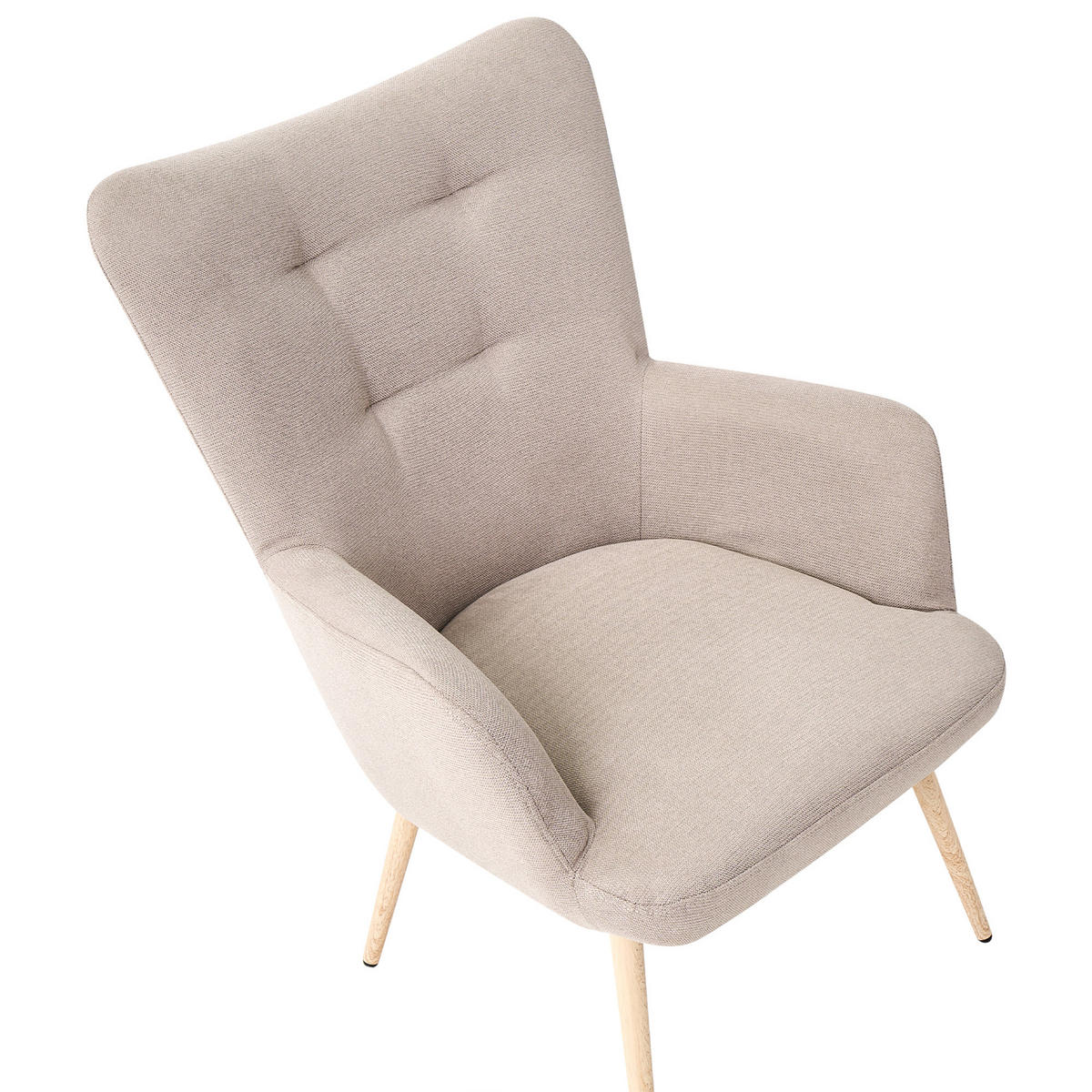 SESSEL Beige mit Hocker Vejle - Hellbraun/Beige, Textil (81/100/78cm) - Beliani