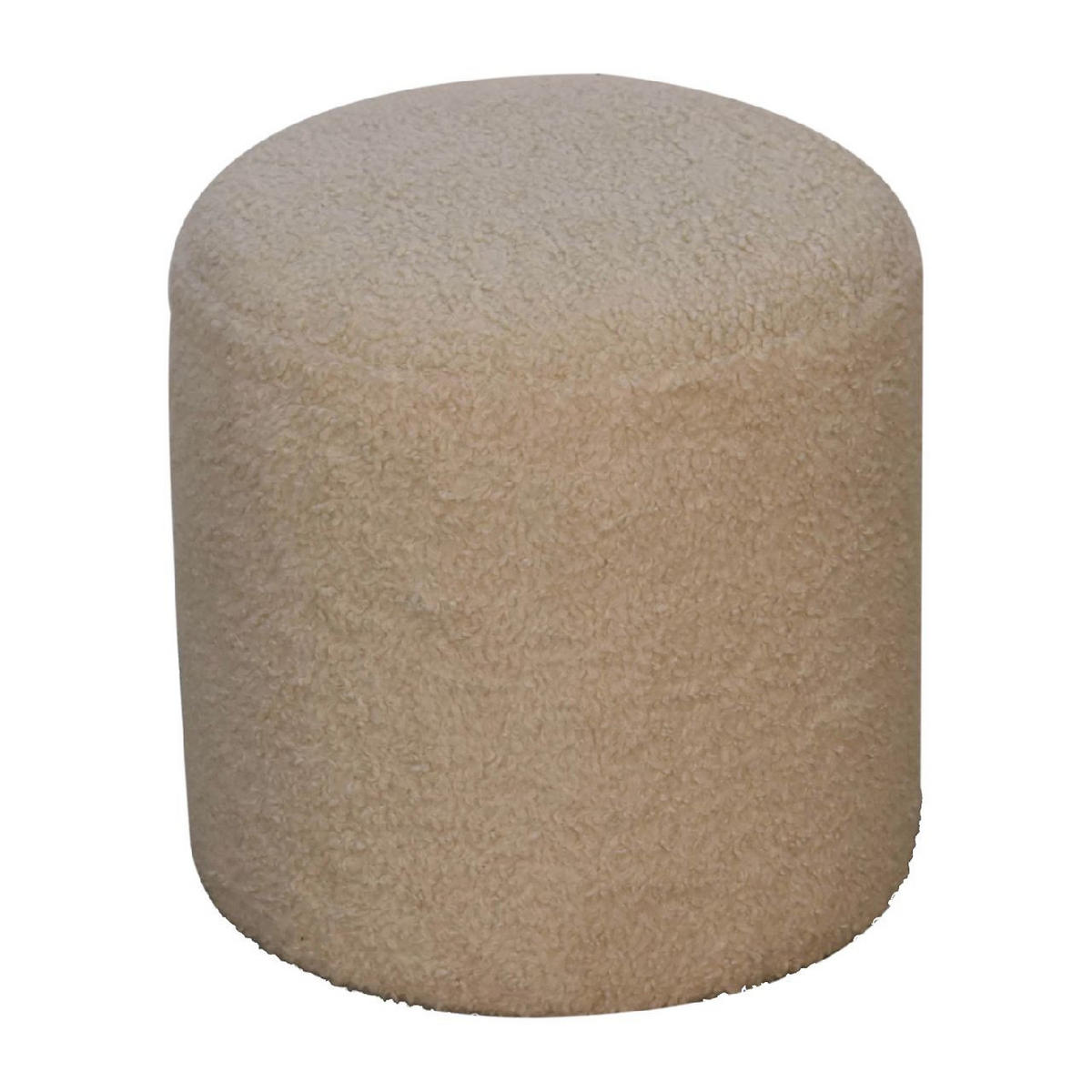HOCKER aus Bouclé-Stoff - Messingfarben/Braun, Holz/Metall (37/38/37cm) - Artisan Furniture