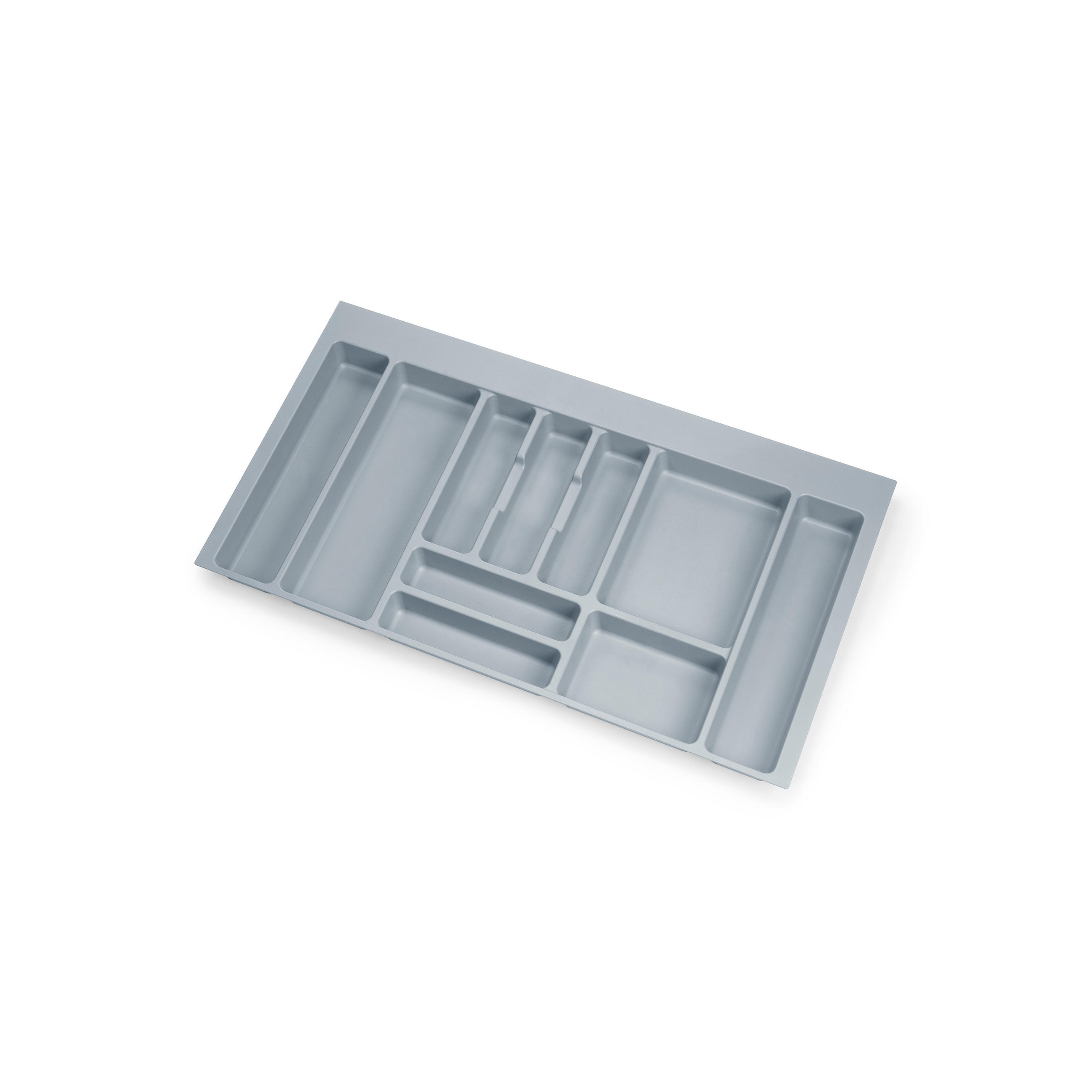 BESTECKEINSATZ Optima für Universalschublade, Modul 900mm, Kunststoff, Grau - Grau, Kunststoff (52/5/86cm) - EMUCA