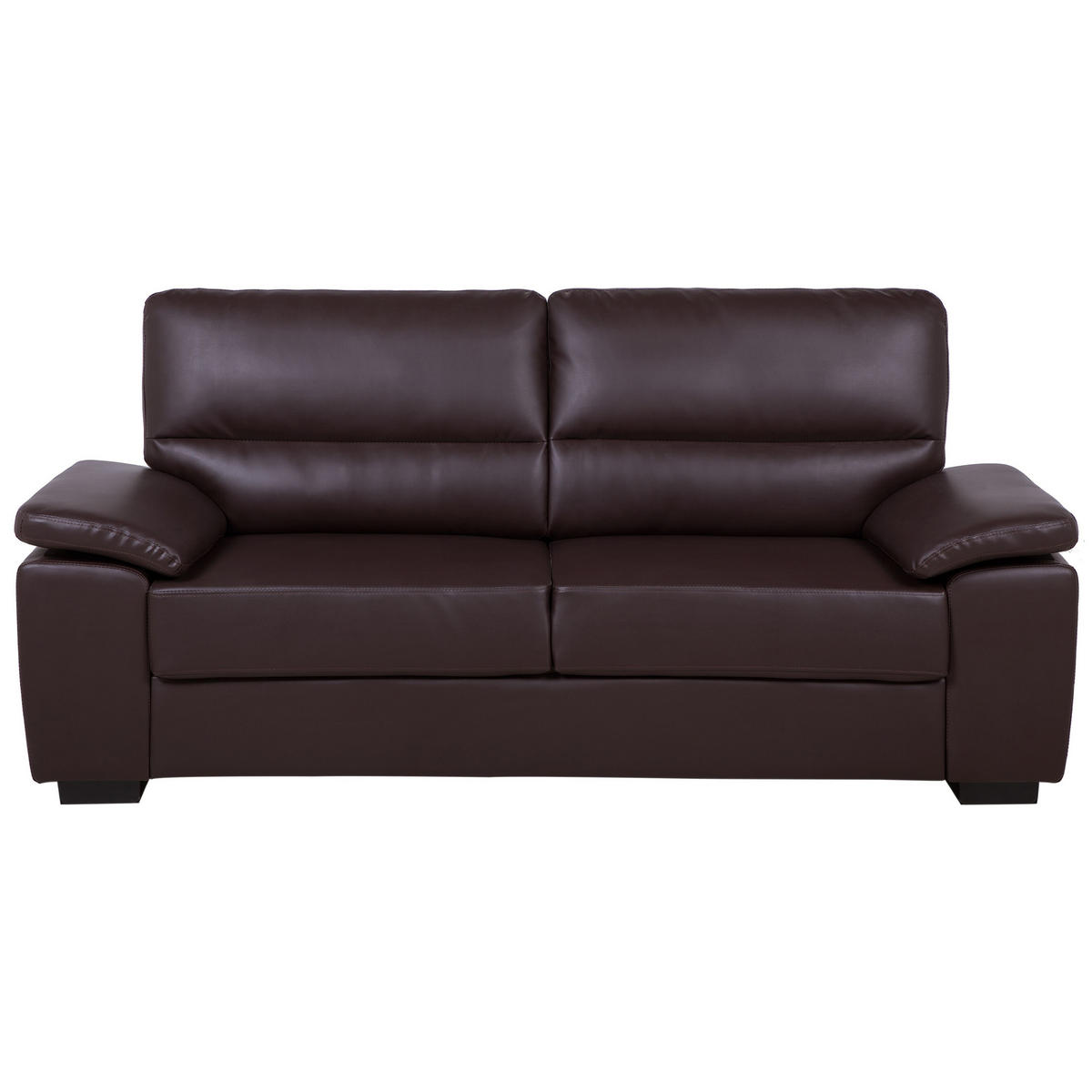 5-SITZER SOFA SET Kunstleder Dunkelbraun Vogar - Dunkelbraun, Kunststoff (195/90/74cm) - Beliani
