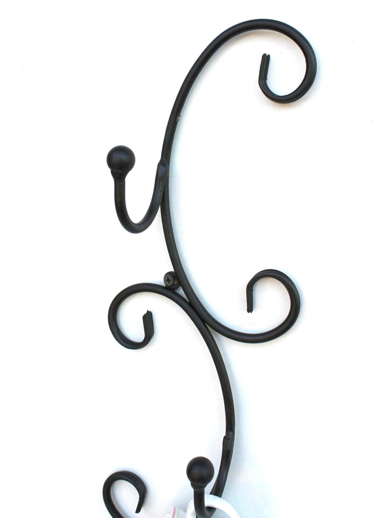 TASSENHALTER Wand Schwarz Metall 68 cm Olivia - Schwarz, Metall (12.5/68/7cm) - DanDiBo