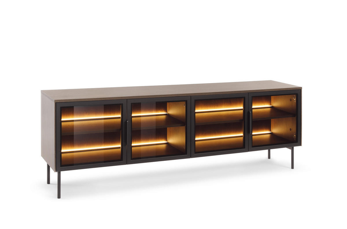 LOWBOARD GLORIA 181,3/61,6/39,3 cm, Eichefarben - Eichefarben, Holzwerkstoff (181.3/61.6/39.3cm) - MASSENO