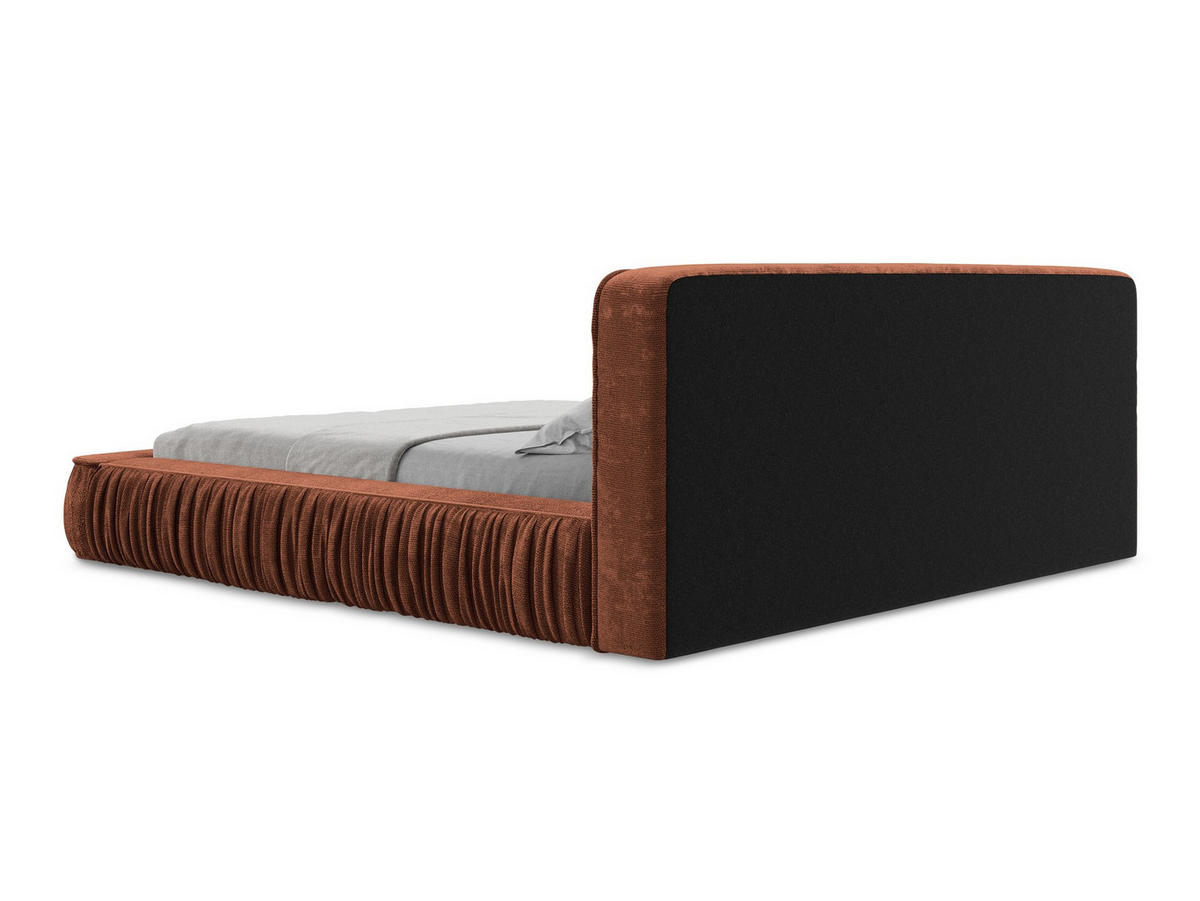 POLSTERBETT mit Bettkasten und Lattenrost 198x238 Orange - Terracotta/Schwarz, Kunststoff/Textil (160/200cm) - Makamii