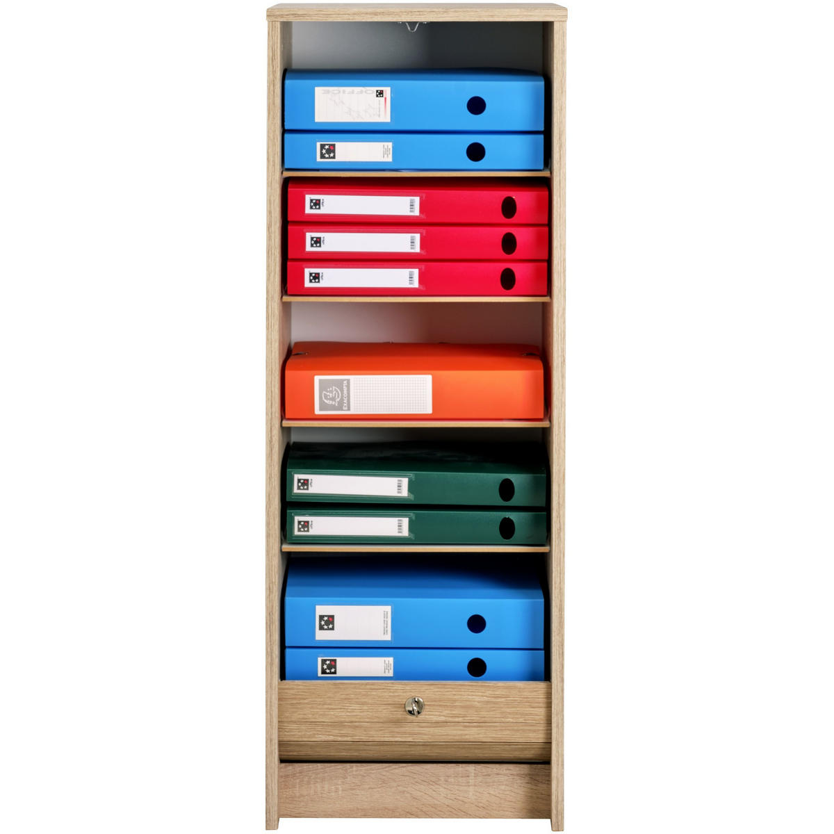 AKTENSCHRANK mit Rolladentür 38,5/35/104cm - Eichefarben, Holzwerkstoff (35/104/38.5cm) - Simmob