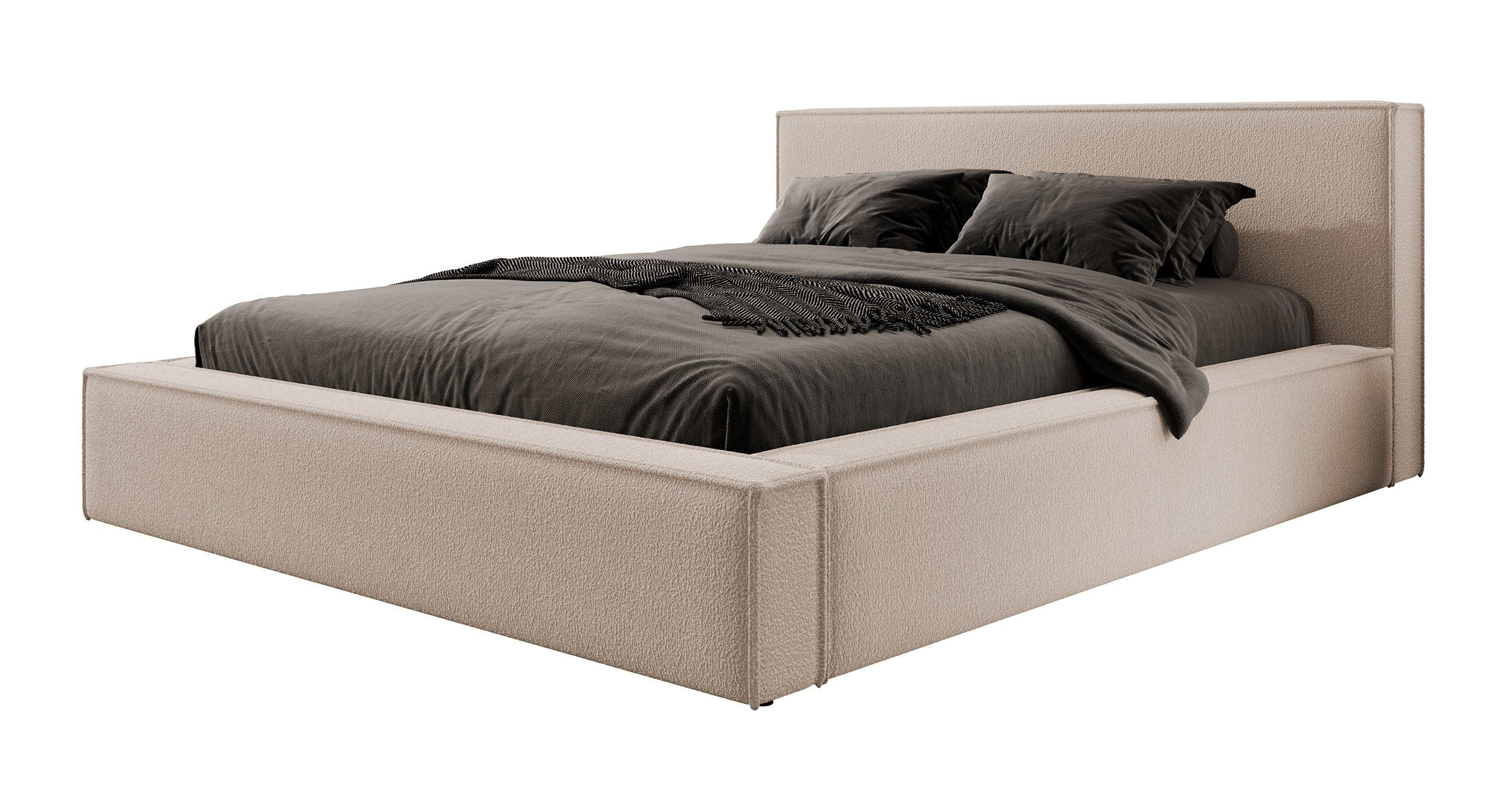 POLSTERBETT Bocalio Beige Boucle 180 cm - Beige, Textil (180/200cm) - Selsey